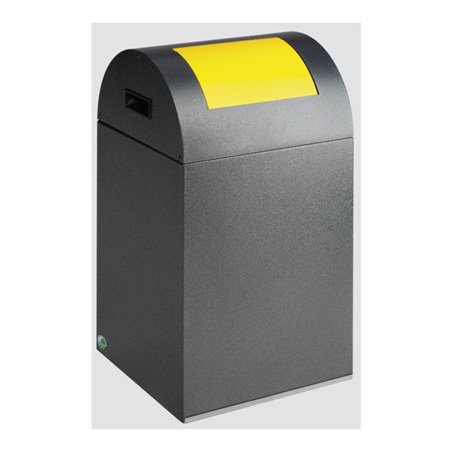 VAR Wertstoffsammelgerät WSG 40 R Korpus antik-silber Einwurfklappe gelb 43 l