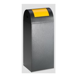 VAR Wertstoffsammelgerät WSG 55 R Korpus antik-silber Einwurfklappe gelb 60 l