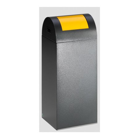VAR Wertstoffsammelgerät WSG 55 R Korpus antik-silber Einwurfklappe gelb 60 l