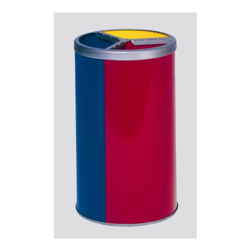 VAR Wertstoffstation 3-fachohne Dach gelb blau rot 90 l