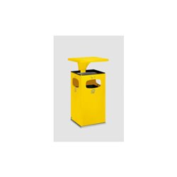 VAR Abfallsammler/Ascher B 42 gelb mit Schutzdach inkl. Inneneinsatz 72 l