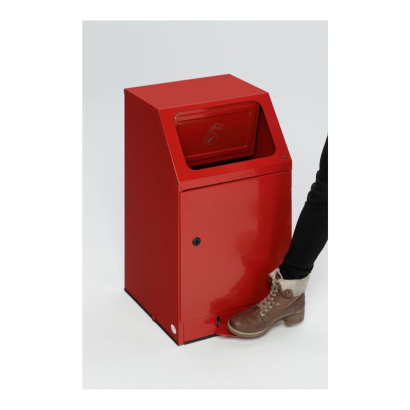 VAR Putzwollkasten PWK 45 mit Pedal selbstlöschend rot 43 l