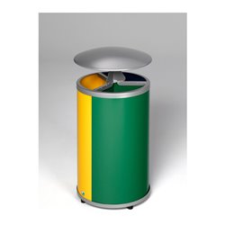 VAR Wertstoffstation 3-fach mit Dach gelb blau grün 90 l