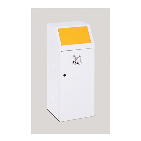 VAR Wertstoffsammler WSG 69 mit Fronttür Einwurfklappe besch. Klemmring gelb 70 l