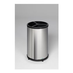 VAR Wertstoffstation 3-fach ohne Dach VA poliert 90 l