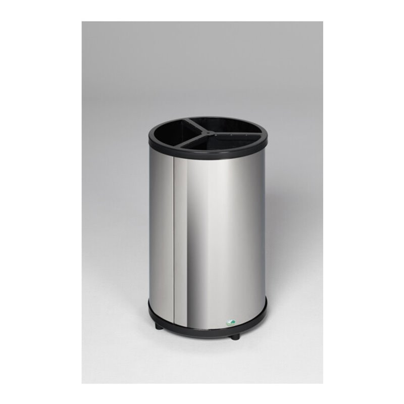 VAR Wertstoffstation 3-fach ohne Dach VA poliert 90 l