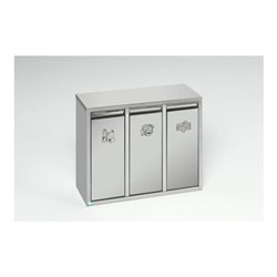 VAR Wertstoffsortiersystem 21 l Edelstahl als Stand- oder Wandgerät 21 l