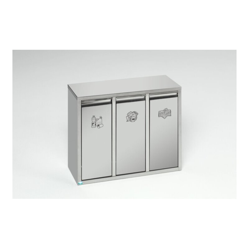 VAR Wertstoffsortiersystem 21 l Edelstahl als Stand- oder Wandgerät 21 l