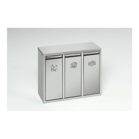 VAR Wertstoffsortiersystem 21 l Edelstahl als Stand- oder Wandgerät 21 l