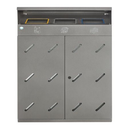 VAR Wertstoffsammelstation WS 89 3-Fach 300 l eisenglimmer 300 l
