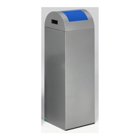 VAR Wertstoffsammelgerät WSG 85 R Korpus silber Einwurfklappe enzianblau 89 l