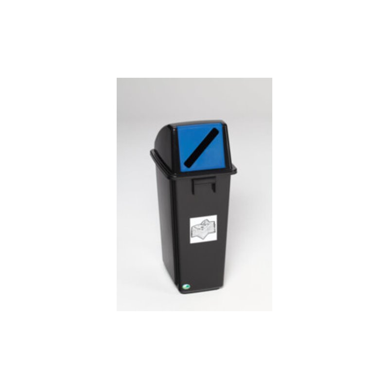 VAR KS-Wertstoffsammler schwarz/Einwurfklappe blau 58 l