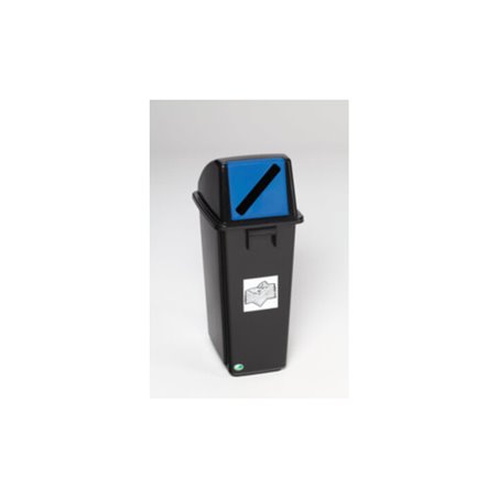 VAR KS-Wertstoffsammler schwarz/Einwurfklappe blau 58 l