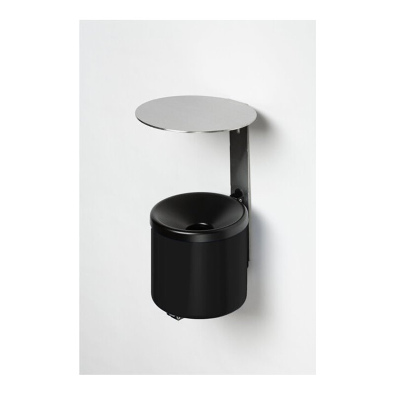 VAR Wandascher WH 16 mit Dach VA schwarz 2,4 l