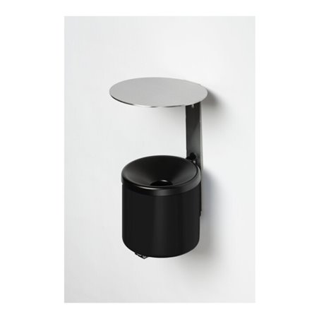 VAR Wandascher WH 16 mit Dach VA schwarz 2,4 l