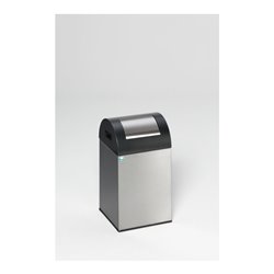 VAR Wertstoffsammelgerät WSG 40 R Korpus und Einwurfklappe Edelstahl Kopfteil antik-silber 43 l