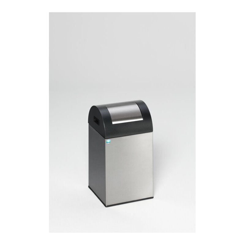 VAR Wertstoffsammelgerät WSG 40 R Korpus und Einwurfklappe Edelstahl Kopfteil antik-silber 43 l