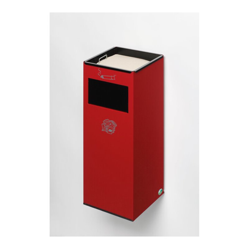 VAR Wandascher WH 66 mit Einwurfklappe rot 29 l