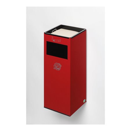 VAR Wandascher WH 66 mit Einwurfklappe rot 29 l