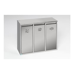 VAR Wertstoffsortiersystem 36 l Edelstahl als Stand- oder Wandgerät 36 l