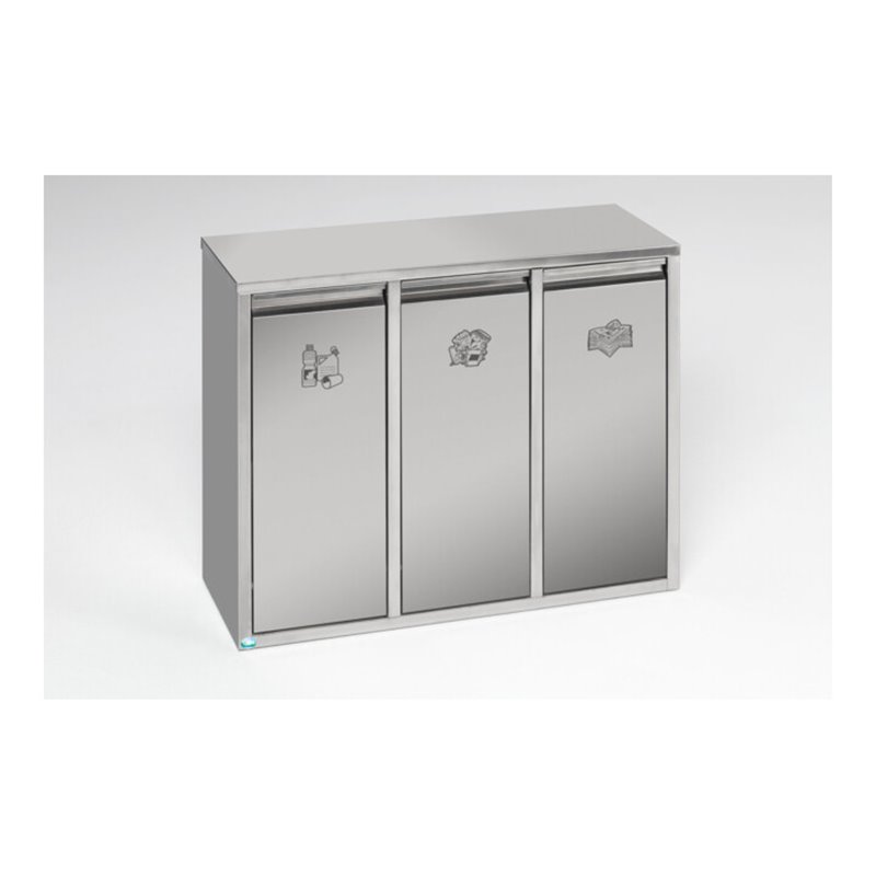 VAR Wertstoffsortiersystem 36 l Edelstahl als Stand- oder Wandgerät 36 l