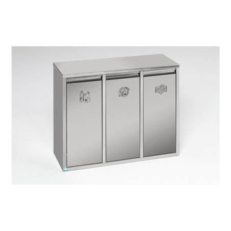 VAR Wertstoffsortiersystem 36 l Edelstahl als Stand- oder Wandgerät 36 l