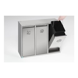 VAR Wertstoffsortiersystem 36 l Edelstahl als Stand- oder Wandgerät 36 l