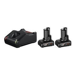 Bosch Akku Starter-Set: 2 x GBA 12 Volt 6,0 Ah und GAL 12V-40
