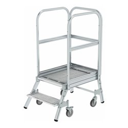 MUNK Aluminium-Podestleiter,einseitig begehbar, 2 Stufen