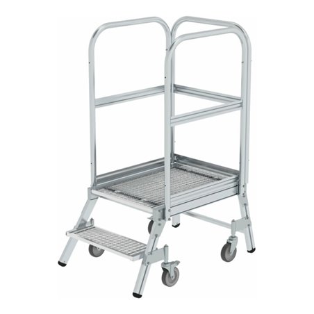 MUNK Aluminium-Podestleiter,einseitig begehbar, 2 Stufen
