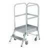 MUNK Aluminium-Podestleiter, einseitig begehbar, mit Federrollen, 2 Stufen