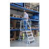 MUNK Aluminium-Podestleiter, einseitig begehbar, mit Federrollen, 2 Stufen