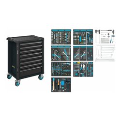HAZET Werkstattwagen Assistent 179N-8-RAL7021/300 Schubladen flach: 7 x 77 x 522 x 398 mm Schubladen hoch: 1 x 162 x 522 x 398 m