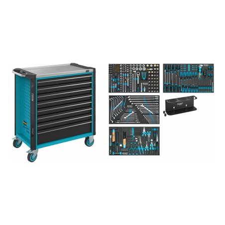 HAZET Werkstattwagen Assistent 179NXL-8/317 Schubladen flach: 7 x 77 x 696 x 398 mm Schubladen hoch: 1 x 162 x 696 x 398 mm Anza