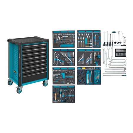 HAZET Werkstattwagen Assistent 179N-8-2700/296 Schubladen flach: 7 x 77 x 522 x 398 mm Schubladen hoch: 1 x 162 x 522 x 398 mm A