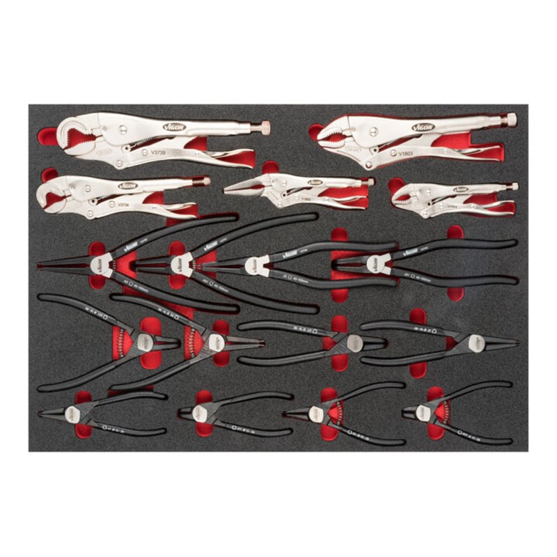 VIGOR Zangen-Einlage V6816 17tlg