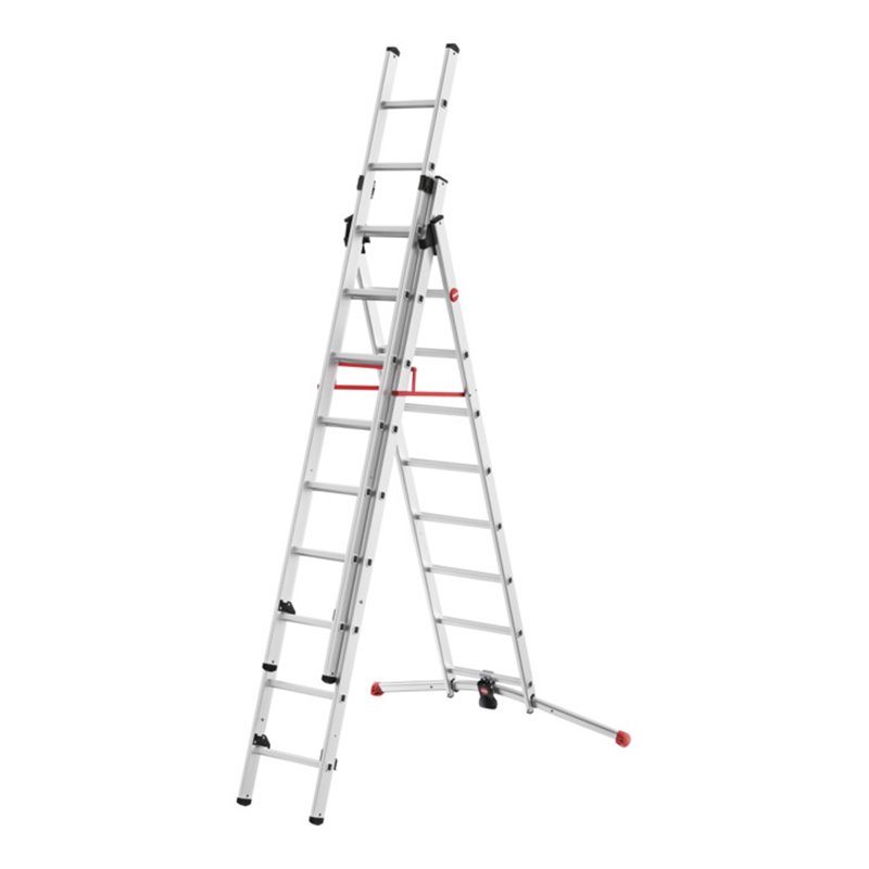 Hailo S100 ProfiLOT, Aluminium Kombileiter 3-teilig, 2x9 + 1x8  Sprossen