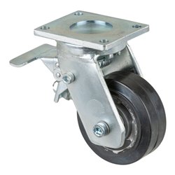 BS Rollen Schwerlastrolle RR120.B80.100 Lenkrolle mit Rad-/Totalfeststeller, Raddurchmesser 100 mm,