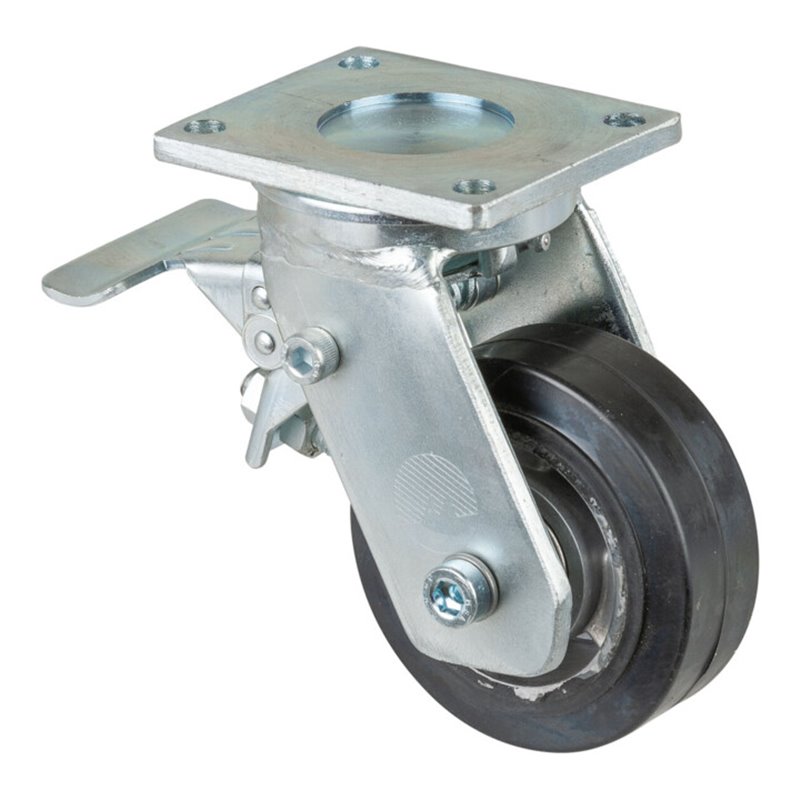 BS Rollen Schwerlastrolle RR120.B80.100 Lenkrolle mit Rad-/Totalfeststeller, Raddurchmesser 100 mm,