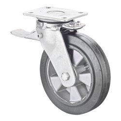 BS Rollen Schwerlastrolle RR120.B80.250 Lenkrolle mit Rad-/Totalfeststeller, Raddurchmesser 250 mm,