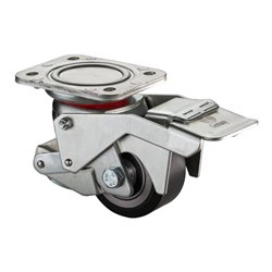 BS Rollen Heberolle W120.C10.080 Lenkrolle mit Feststeller, Raddurchmesser 80 mm,