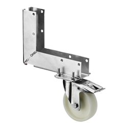 BS Rollen Bauzaunrolle L420.B10.FUSS Lenkrolle mit Totalfeststeller, Raddurchmesser 125 mm,