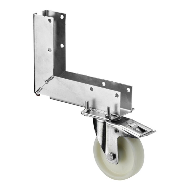 BS Rollen Bauzaunrolle L420.B10.FUSS Lenkrolle mit Totalfeststeller, Raddurchmesser 125 mm,