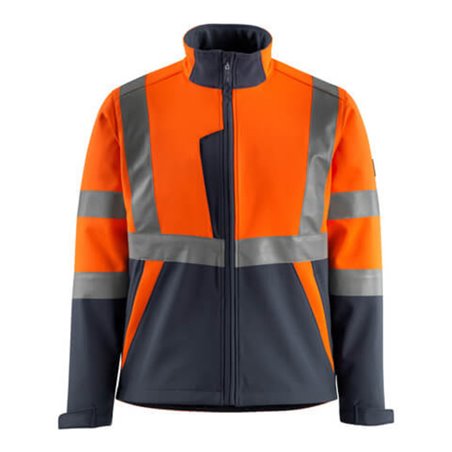 Mascot Kiama Soft Shell Jacke Größe 4XL, hi-vis orange/schwarzblau