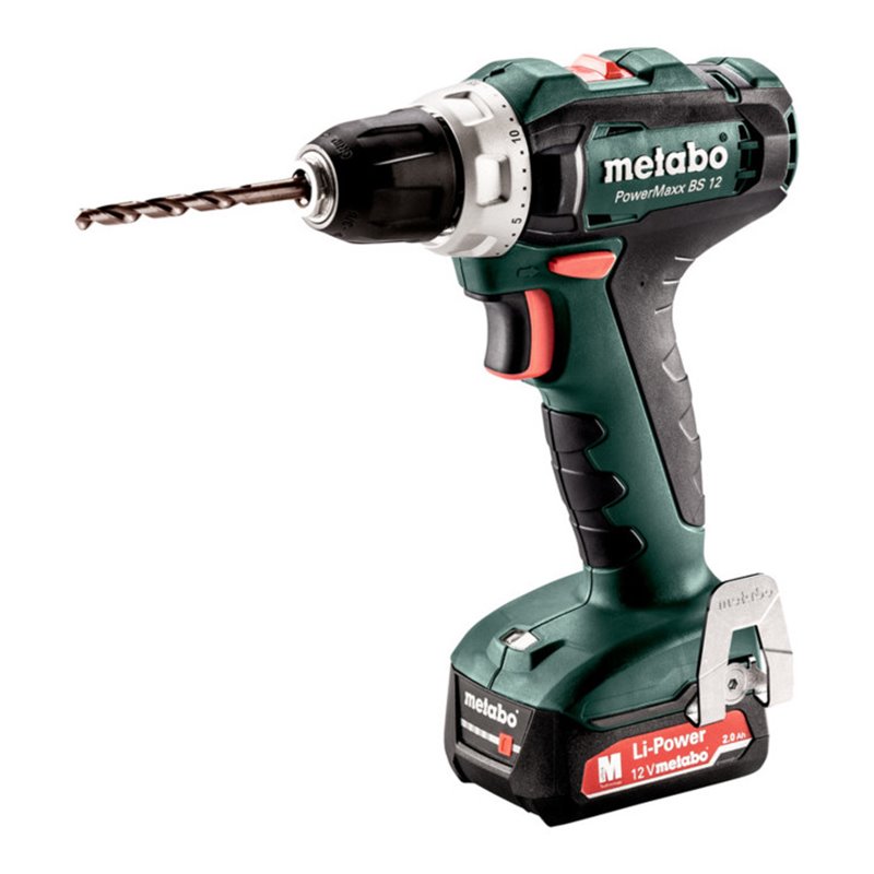 Metabo Akku-Bohrschrauber PowerMaxx BS 12 metaBOX 118 12V 2x2Ah Li-Power + SC 30