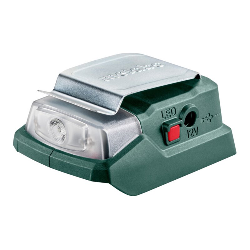 Metabo Akku-Power-Adapter PowerMaxx PA 12 LED-USB 12 V Anschluss + 5 V USB + LED-Licht Karton