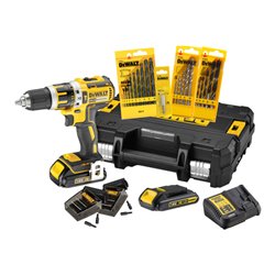 DEWALT Schlagbohrschrauber-Set 18V 1,5 Ah mit Zubehör DCK795S2T-QW