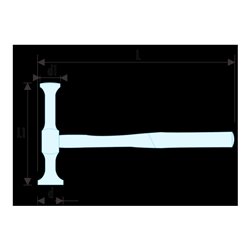 Facom Ausbeul- und Schlichthammer Hickory-Stiel runde, flache Schlagfläche Ø 32 mm runde, gewölbte Schlagfläche Ø 40 mm