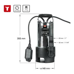 STIER Edelstahl Tauchpumpe-Schmutzwasserpumpe ESTW-1100