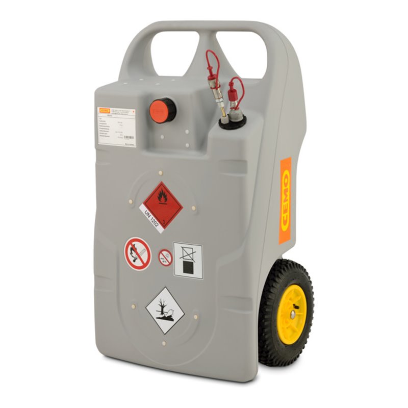 CEMO Diesel- und Heizöltrolley 100 l mit Schnellkupplung, mit Rücklauf